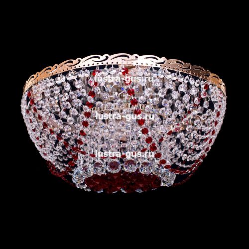 Люстра Анжелика 6 ламп + низ красная в Самаре Гусь Хрустальный