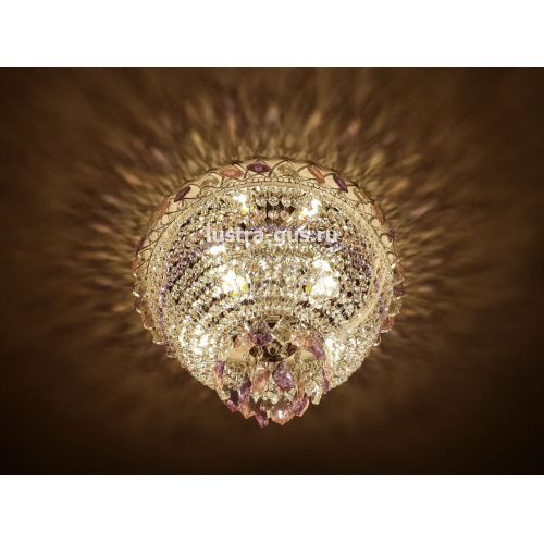 Люстра Катерина дубик цветная, цвет фурнитуры: серебро Гусь Хрустальный