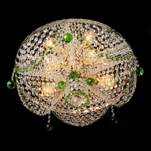 Люстра Виктория зеленая в Самаре Гусь Хрустальный