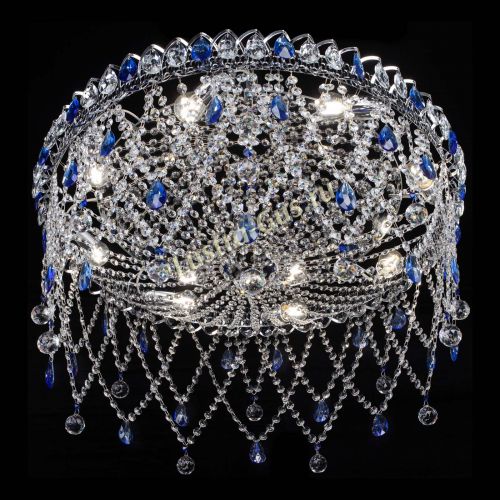 Люстра Паутинка синяя в Самаре Гусь Хрустальный