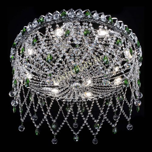 Люстра Паутинка зеленая в Самаре Гусь Хрустальный