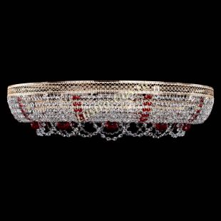 Люстра потолочная для низкого потолка Снежинка Венеция №10 красная