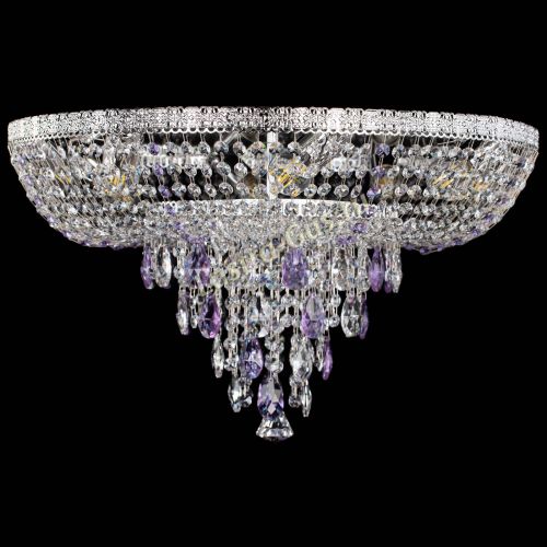 Люстра Токката Пирамида журавлик фиолетовая в Самаре Гусь Хрустальный