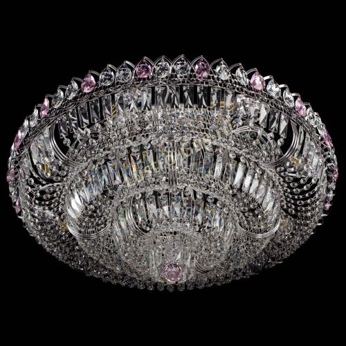 Люстра Тройное Кольцо пластинка розовая в Самаре Гусь Хрустальный