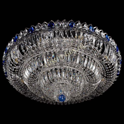 Люстра Тройное Кольцо пластинка синяя в Самаре Гусь Хрустальный