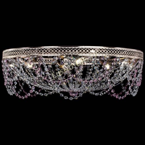 Люстра Венеция Ажур розовая в Самаре Гусь Хрустальный