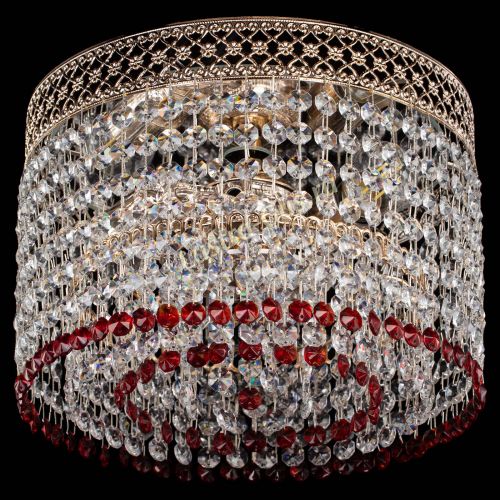 Люстра Венеция Капель №2 красная в Самаре Гусь Хрустальный