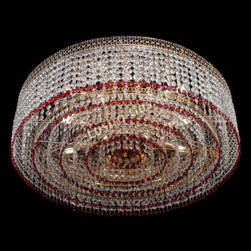 Люстра Венеция Капель №8 оптикон красная в Самаре Гусь Хрустальный