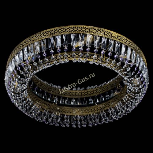 Люстра Венеция Кольцо №8 пластинка под бронзу Фиолетовая в Самаре Гусь Хрустальный