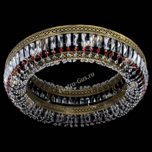 Люстра Венеция Кольцо №8 пластинка под бронзу Красная в Самаре Гусь Хрустальный