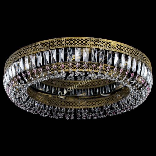 Люстра Венеция Кольцо №8 пластинка под бронзу Розовая в Самаре Гусь Хрустальный