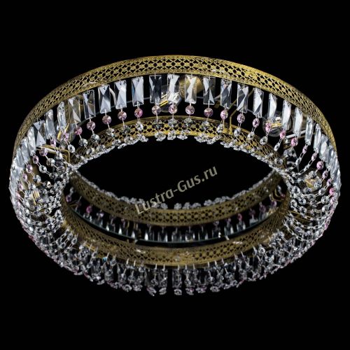 Люстра Венеция Кольцо №8 пластинка под бронзу Розовая в Самаре Гусь Хрустальный