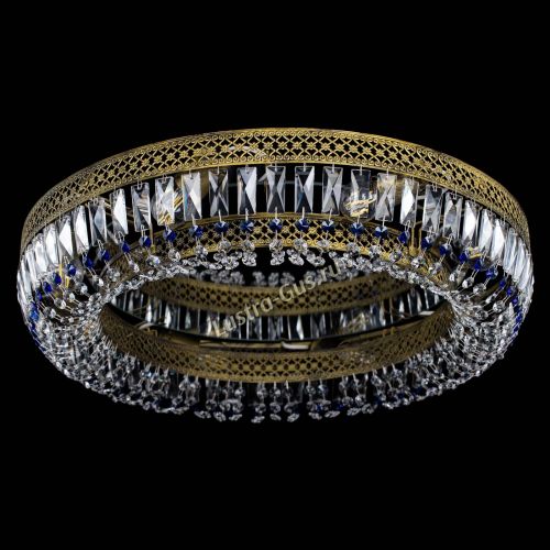 Люстра Венеция Кольцо №8 пластинка под бронзу Синяя в Самаре Гусь Хрустальный