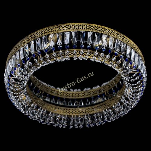 Люстра Венеция Кольцо №8 пластинка под бронзу Синяя в Самаре Гусь Хрустальный
