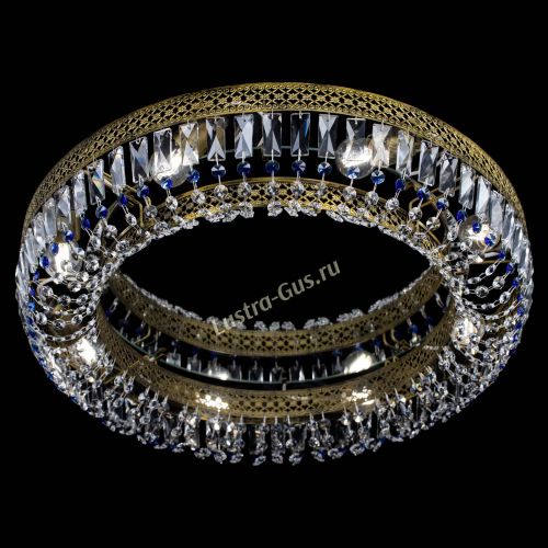 Люстра Венеция Кольцо №8 пластинка под бронзу Синяя в Самаре Гусь Хрустальный