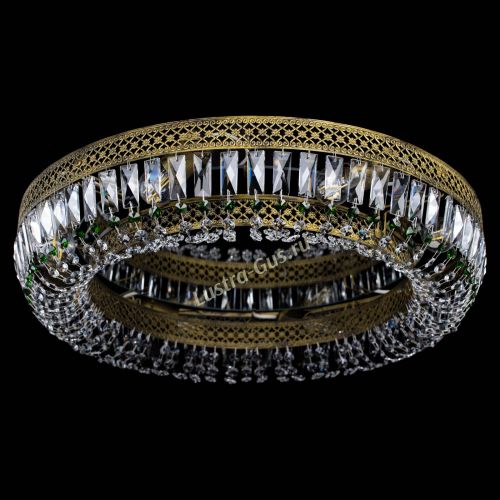 Люстра Венеция Кольцо №8 пластинка под бронзу Зеленая в Самаре Гусь Хрустальный