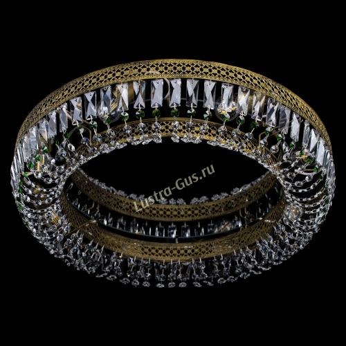 Люстра Венеция Кольцо №8 пластинка под бронзу Зеленая в Самаре Гусь Хрустальный