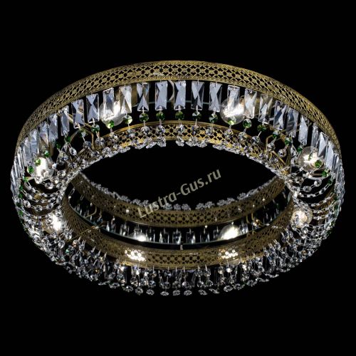 Люстра Венеция Кольцо №8 пластинка под бронзу Зеленая в Самаре Гусь Хрустальный