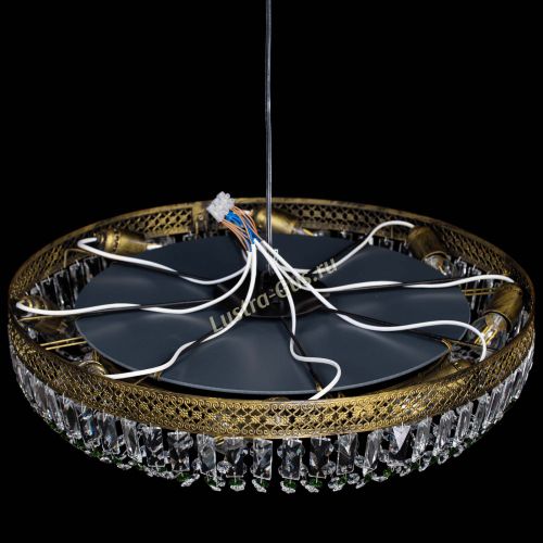 Люстра Венеция Кольцо №8 пластинка под бронзу Зеленая в Самаре Гусь Хрустальный