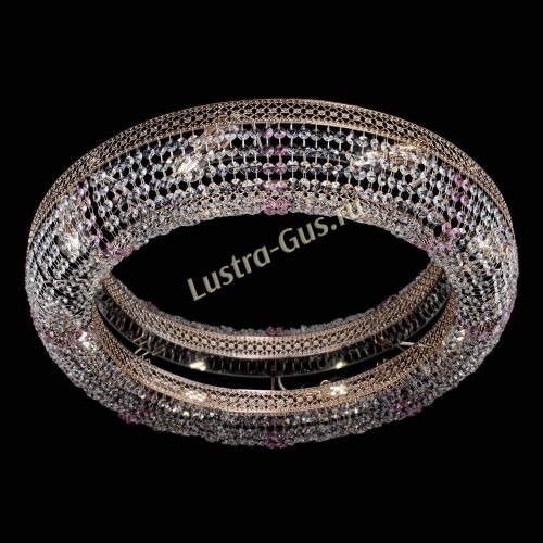 Люстра Венеция Кольцо №8 розовая в Самаре Гусь Хрустальный