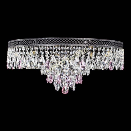 Люстра Венеция Кольцо Черная №8 розовая в Самаре Гусь Хрустальный