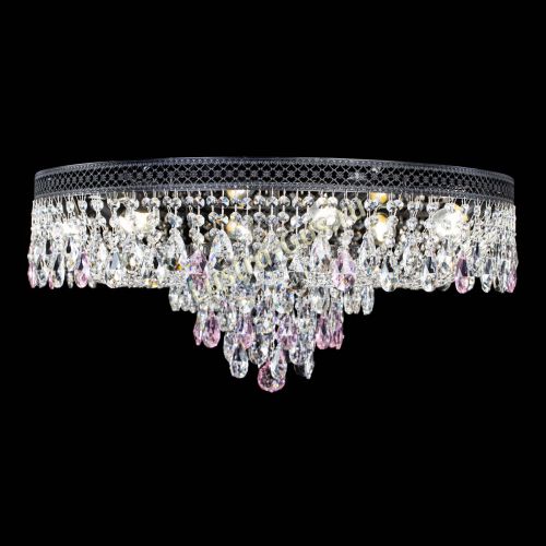 Люстра Венеция Кольцо Черная №8 розовая в Самаре Гусь Хрустальный