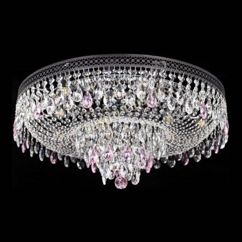 Люстра Венеция Кольцо Черная №8 розовая в Самаре Гусь Хрустальный