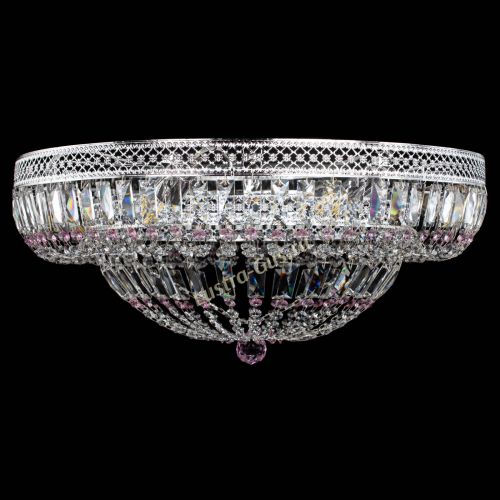 Люстра Венеция Купол пластинка 600 Розовая в Самаре Гусь Хрустальный