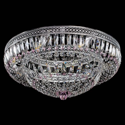 Люстра Венеция Купол пластинка 600 Розовая в Самаре Гусь Хрустальный