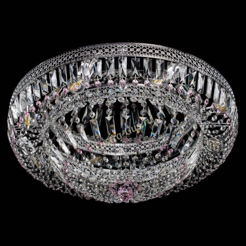 Люстра Венеция Купол пластинка 600 Розовая в Самаре Гусь Хрустальный