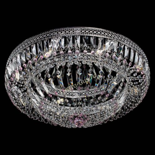 Люстра Венеция Купол пластинка 600 Розовая в Самаре Гусь Хрустальный