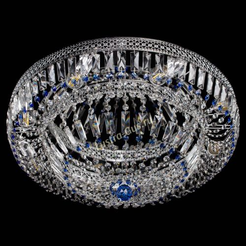 Люстра Венеция Купол пластинка 600 Синяя в Самаре Гусь Хрустальный