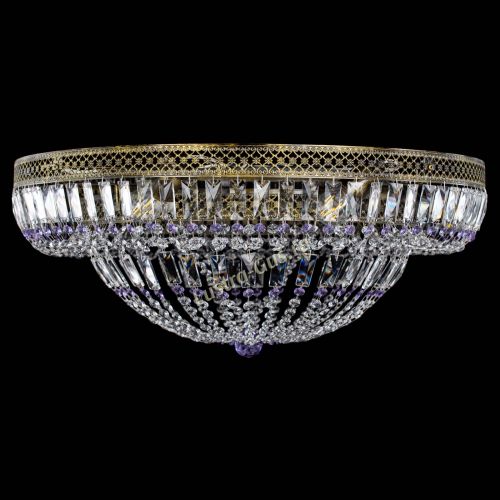 Люстра Венеция Купол пластинка под бронзу Фиолетовая в Самаре Гусь Хрустальный