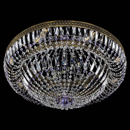 Люстра Венеция Купол пластинка под бронзу Фиолетовая в Самаре Гусь Хрустальный