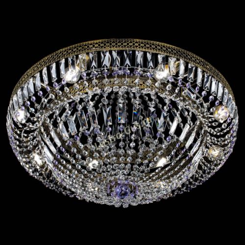 Люстра Венеция Купол пластинка под бронзу Фиолетовая в Самаре Гусь Хрустальный