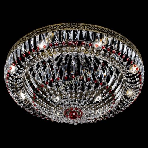 Люстра Венеция Купол пластинка под бронзу Красная в Самаре Гусь Хрустальный