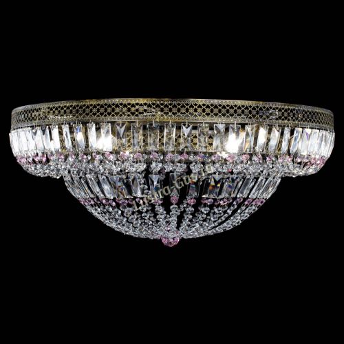 Люстра Венеция Купол пластинка под бронзу Розовая в Самаре Гусь Хрустальный