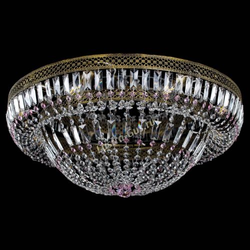 Люстра Венеция Купол пластинка под бронзу Розовая в Самаре Гусь Хрустальный