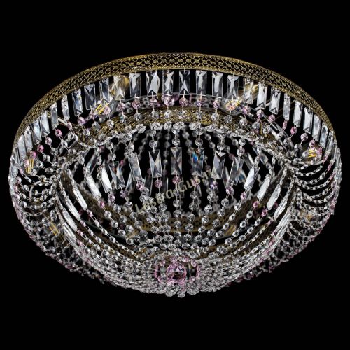 Люстра Венеция Купол пластинка под бронзу Розовая в Самаре Гусь Хрустальный