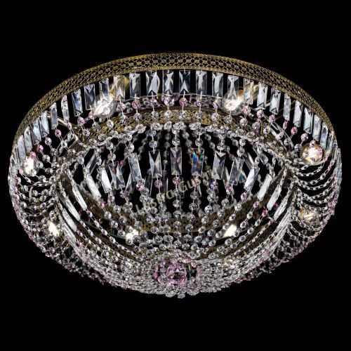 Люстра Венеция Купол пластинка под бронзу Розовая в Самаре Гусь Хрустальный