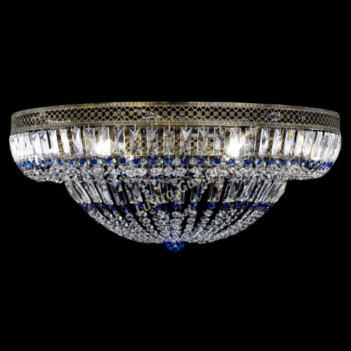 Люстра Венеция Купол пластинка под бронзу Синяя в Самаре Гусь Хрустальный