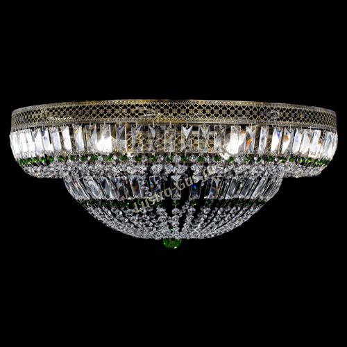 Люстра Венеция Купол пластинка под бронзу Зеленая в Самаре Гусь Хрустальный