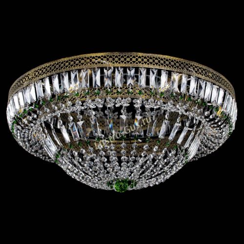 Люстра Венеция Купол пластинка под бронзу Зеленая в Самаре Гусь Хрустальный