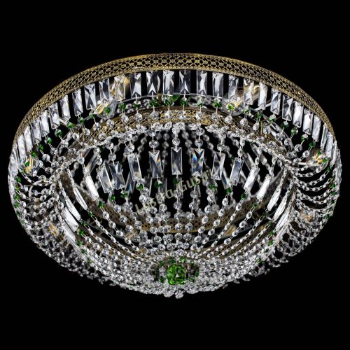 Люстра Венеция Купол пластинка под бронзу Зеленая в Самаре Гусь Хрустальный