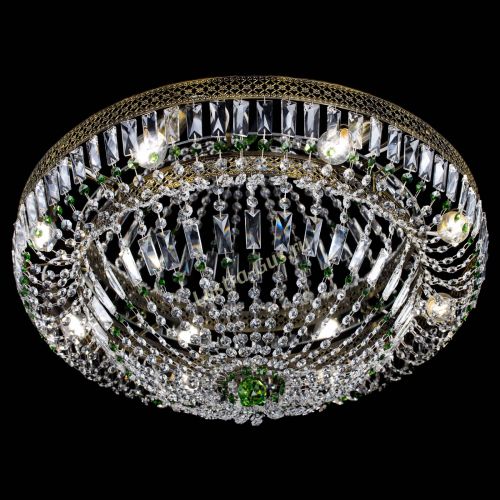 Люстра Венеция Купол пластинка под бронзу Зеленая в Самаре Гусь Хрустальный