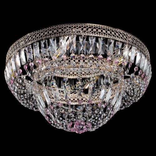 Люстра Венеция Купол пластинка Розовая в Самаре Гусь Хрустальный