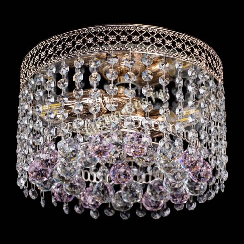 Люстра Венеция шар №2 розовая в Самаре Гусь Хрустальный