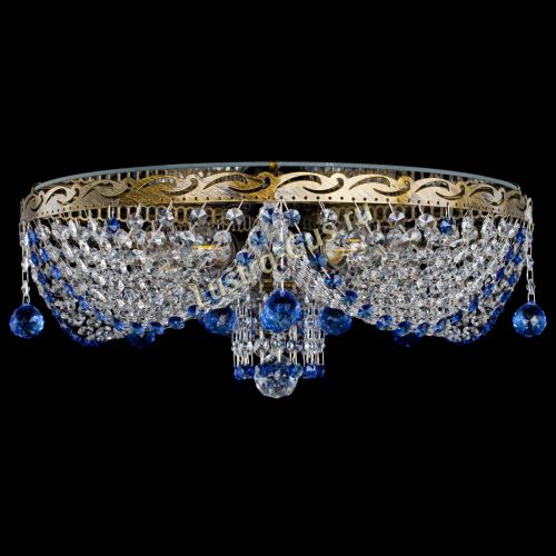 Люстра Виктория Синяя под бронзу в Самаре Гусь Хрустальный