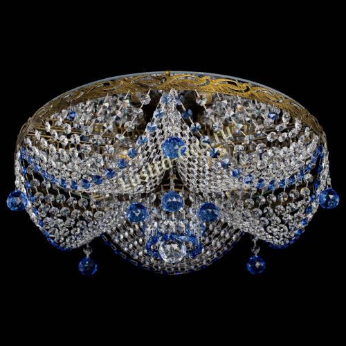 Люстра Виктория Синяя под бронзу в Самаре Гусь Хрустальный