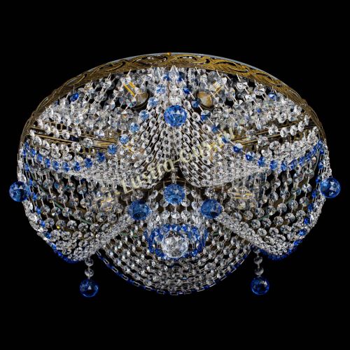 Люстра Виктория Синяя под бронзу в Самаре Гусь Хрустальный